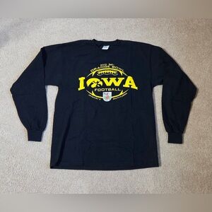 Men’s Large Gildan Black Long Sleeve Iowa Orange Bowl T Shirt 2010